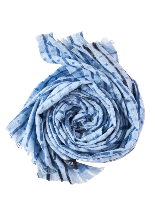 Schal mit Karomuster - gentle blue