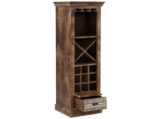 Maneesh | Armoire à vin avec étagères en Marron / Crème