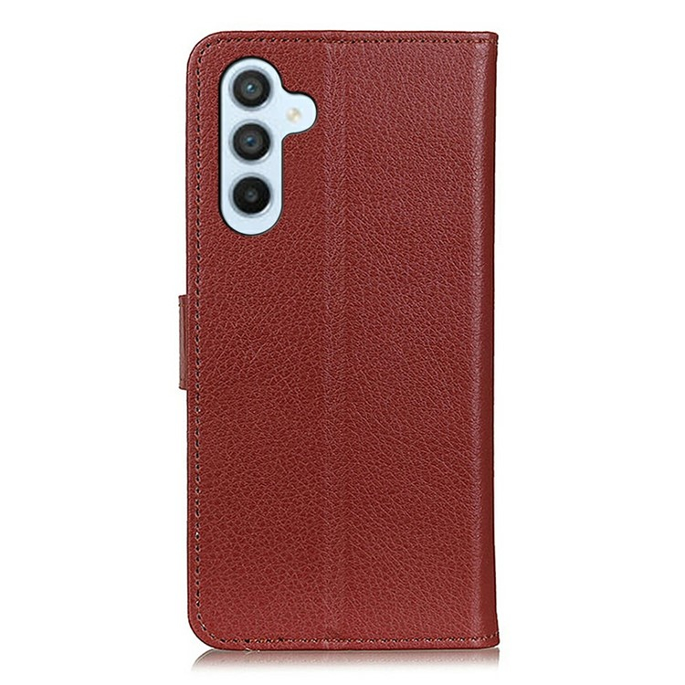 Samsung Galaxy A56 Leder Tasche Flip Cover Litchi Look - Braun