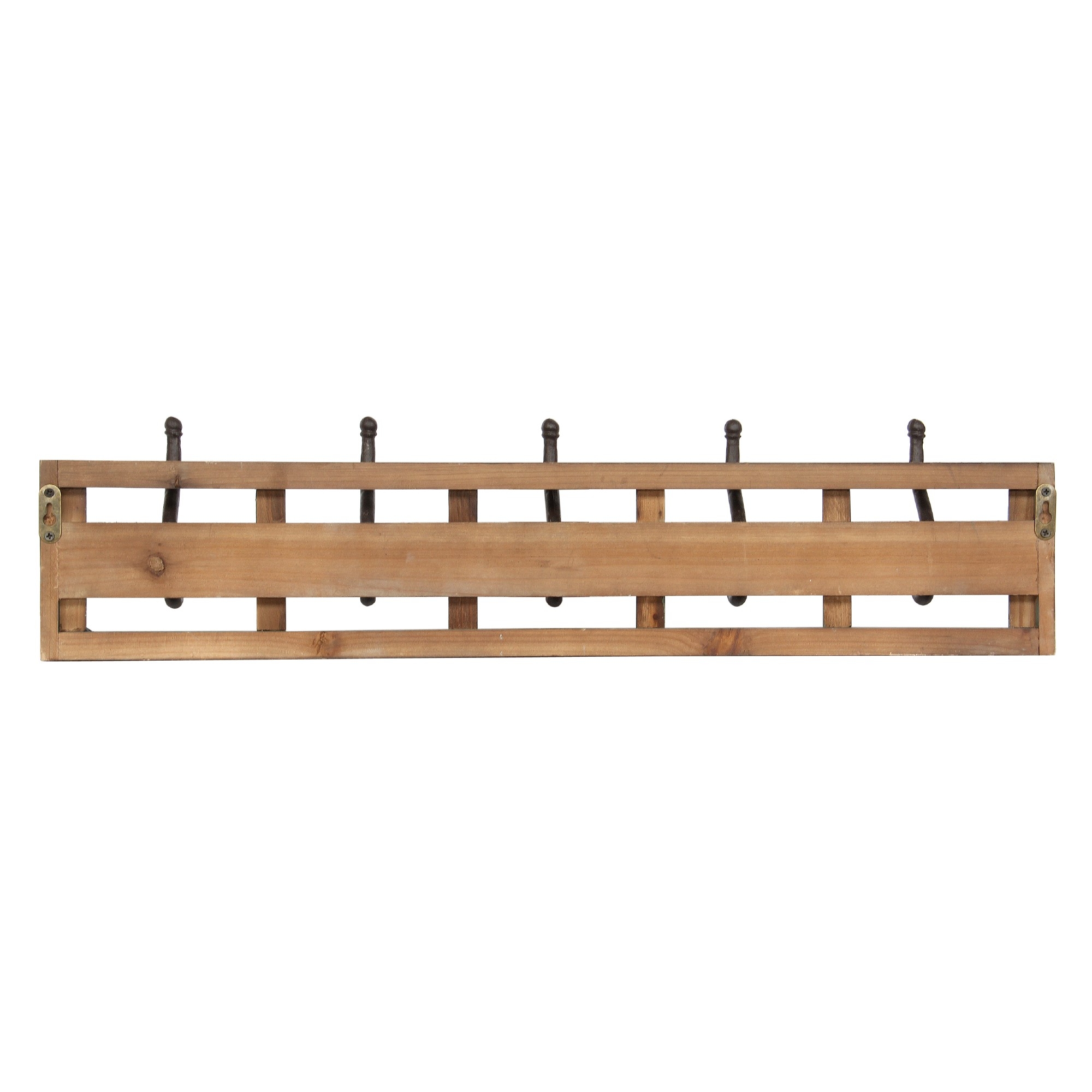 5er Hakenleiste, natur, T 2cm, B 80cm, H 16cm von fischer's lagerhaus