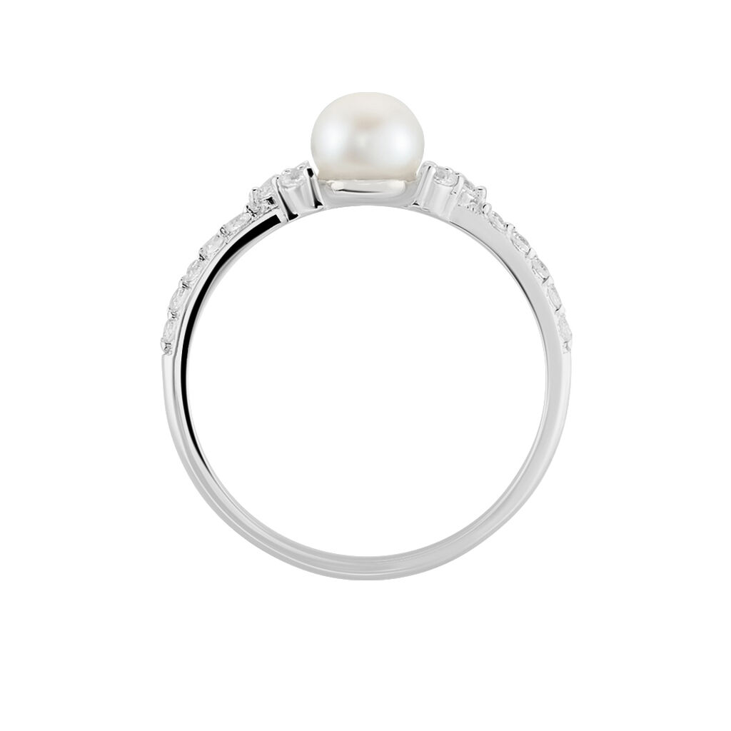 Bague Florenty Argent Blanc Perle De Culture Et Oxyde De Zirconium