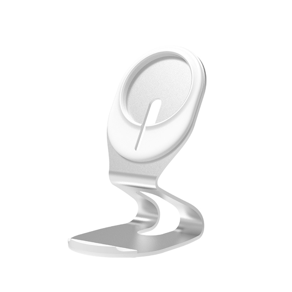 MagSafe Charger Qi Wireless Desktop Ladehalterung aus Aluminium - Weiss / Silber