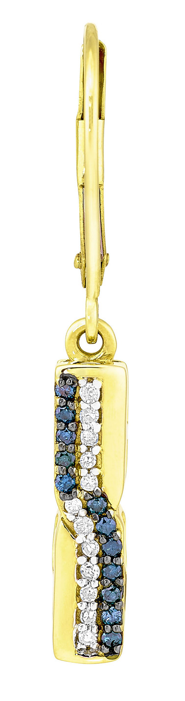 Entzückende Ohrringe mit weißen und blauen Brillanten