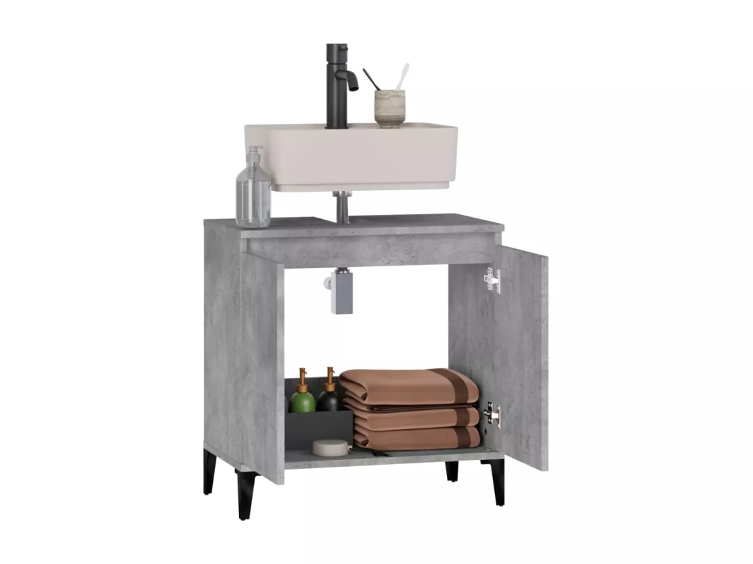 Meuble d'évier gris béton 58x33x60 cm bois d'ingénierie
