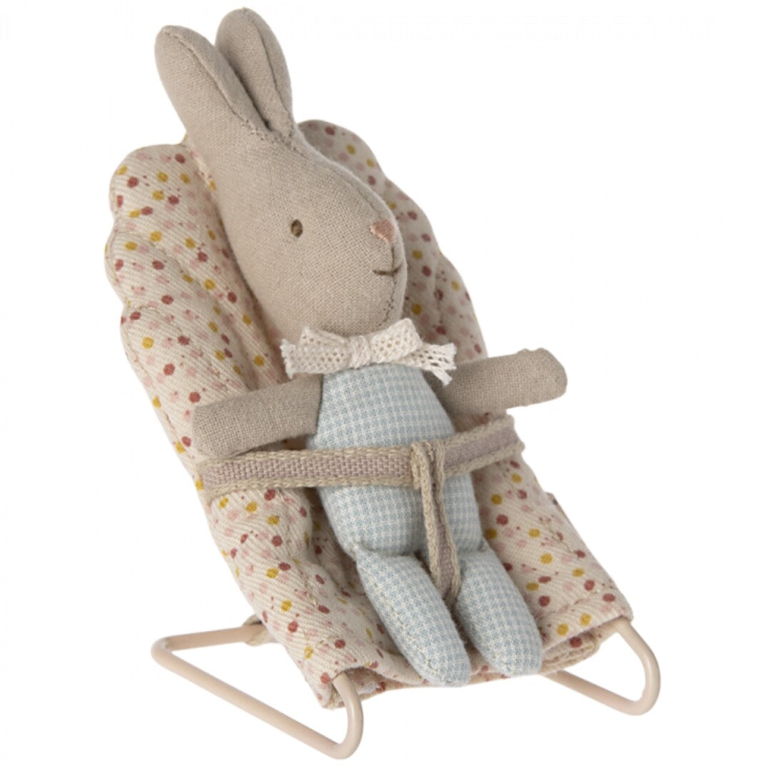 Maileg knuffelkonijn - my - light blue check - 11 cm