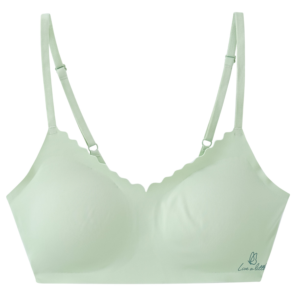 Gina Benotti Damen Seamless-Bustier mit Wellenkante zartgrün