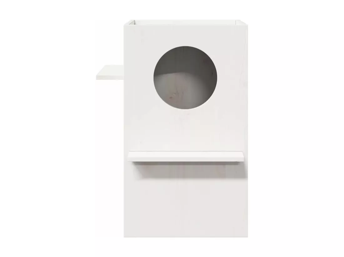 Maison pour chat blanc 43x43x60 cm bois de pin massif