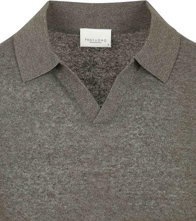 Profuomo Poloshirt Linen Blend Olijfgroen PPWD10023D-Z kopen