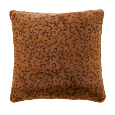 Housse coussin imitation fourrure léopard