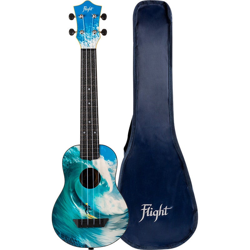 Flight Travel Series TUSL25 Surf Concert Scale sopraan ukelele met gigbag