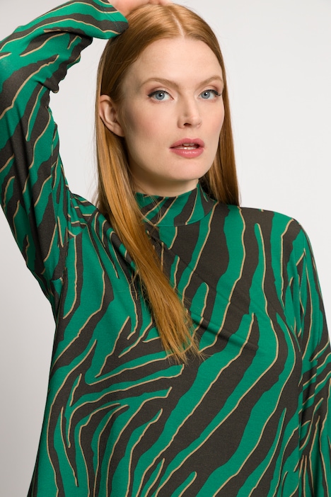 Shirt, Zebra-Design, Classic, Stehkragen, Langarm