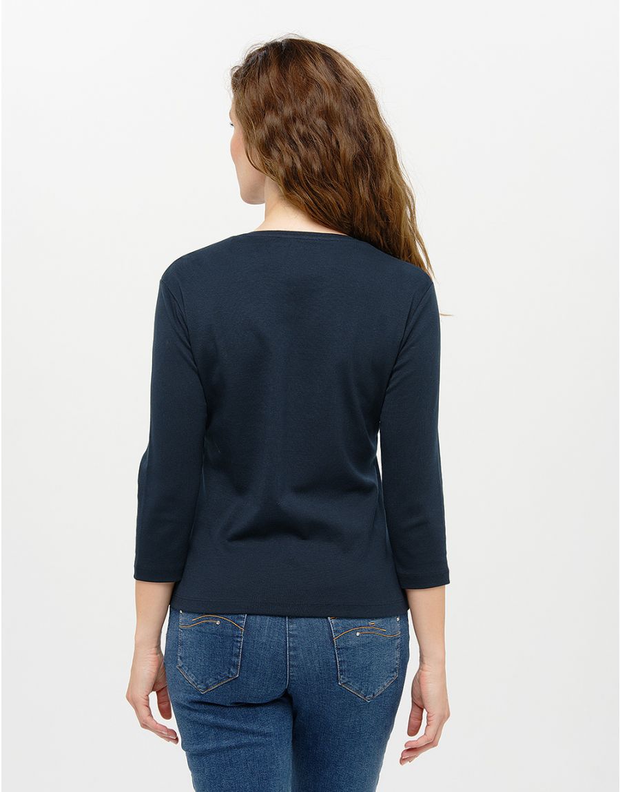 T-shirt coton bleu motif