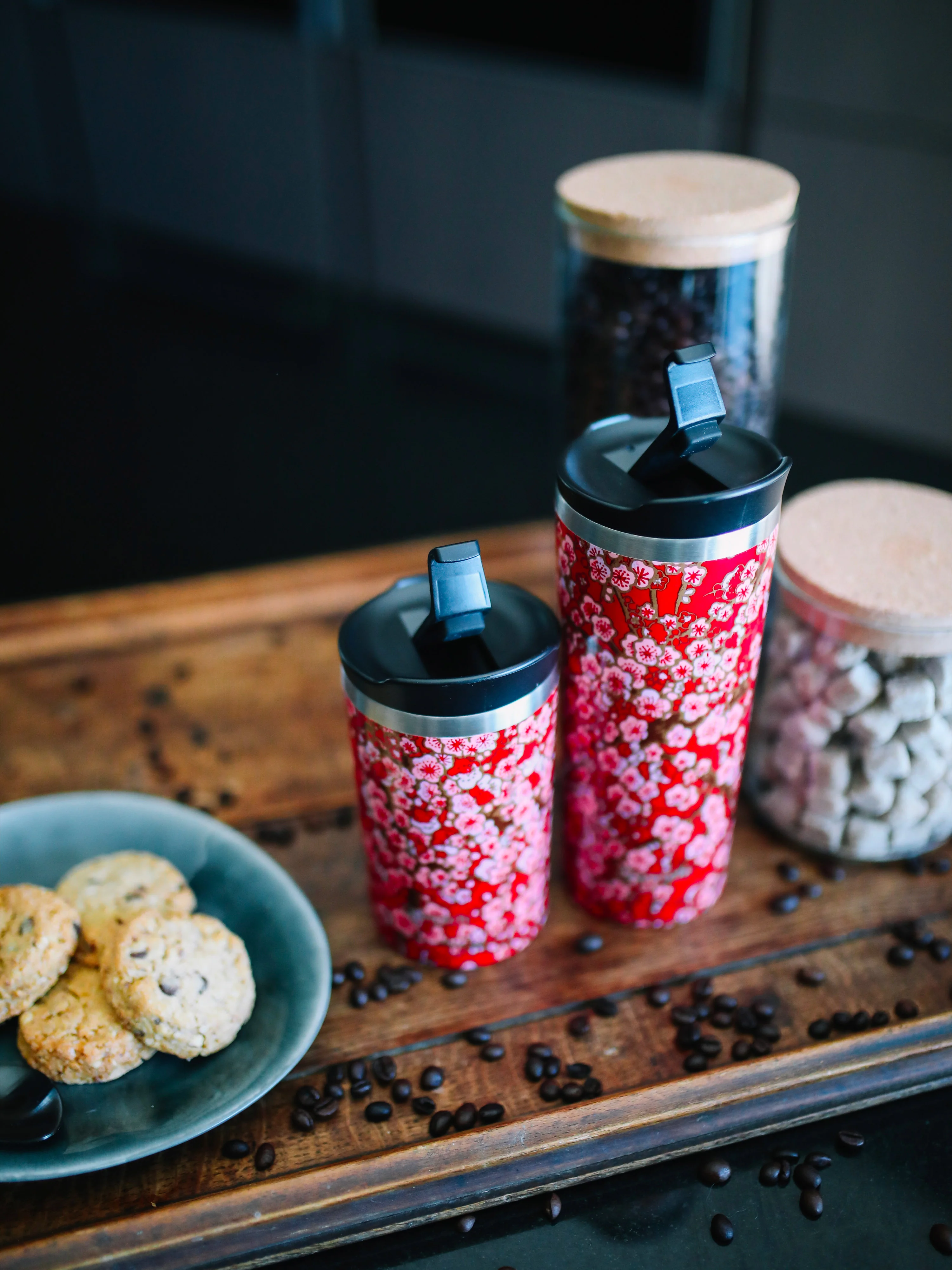 Travel Mug Isotherme Flowers Rouge - Qwetch