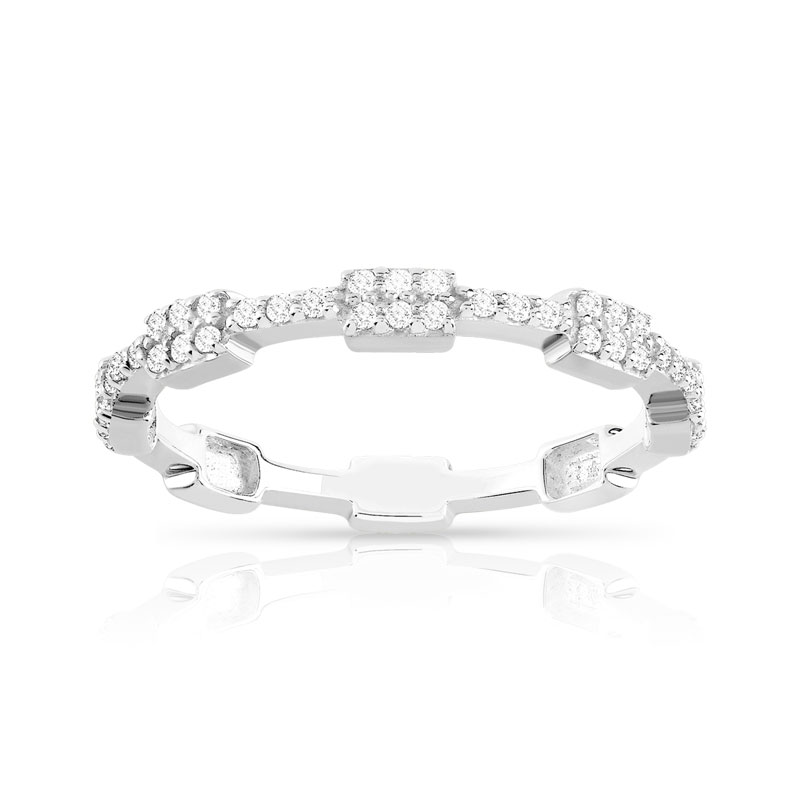 Bague or 375 blanc diamant