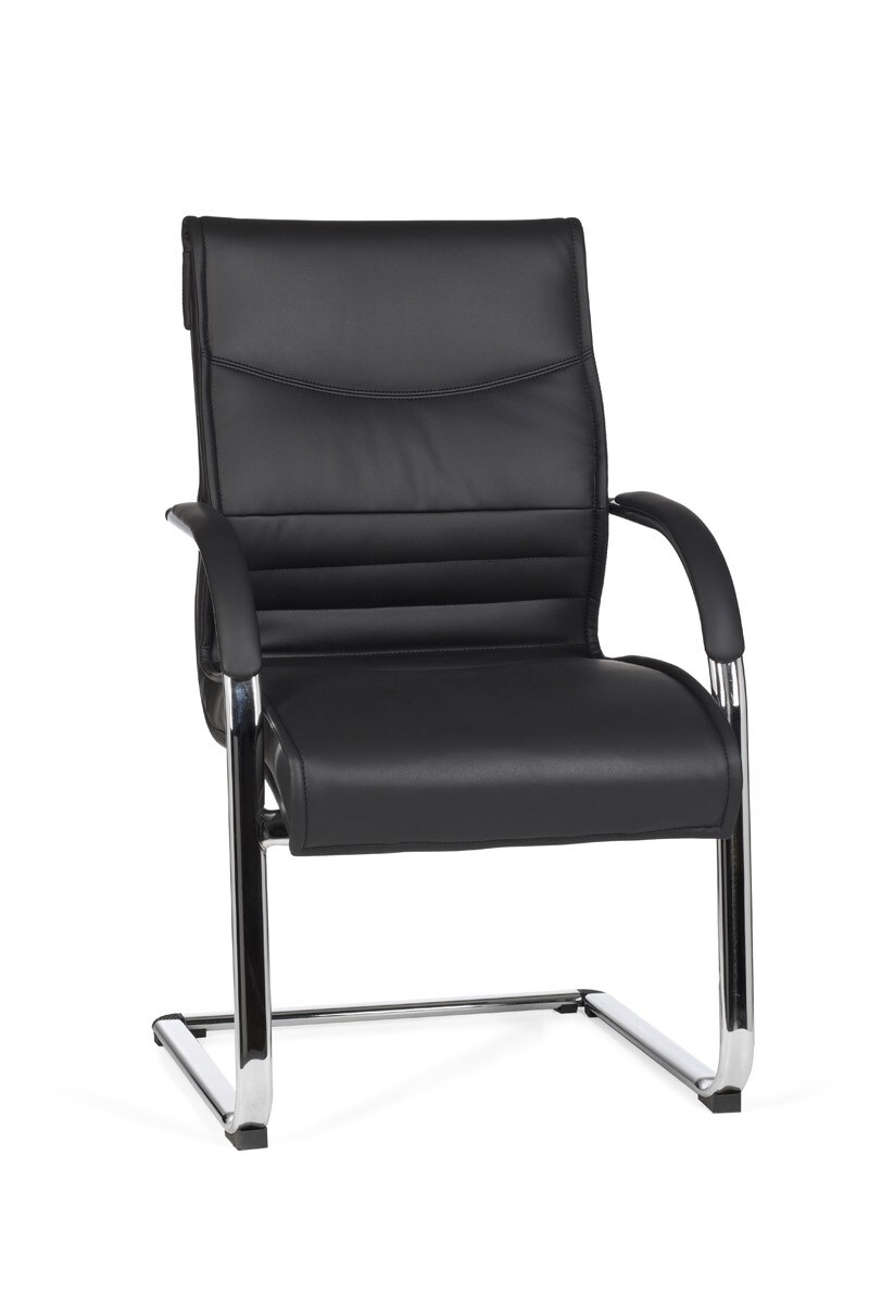 KADIMA DESIGN Freischwinger SANGRO Kunstleder, Chromgestell, Lendenstütze, bis 120 kg, in Caramel/Weiß/Schwarz