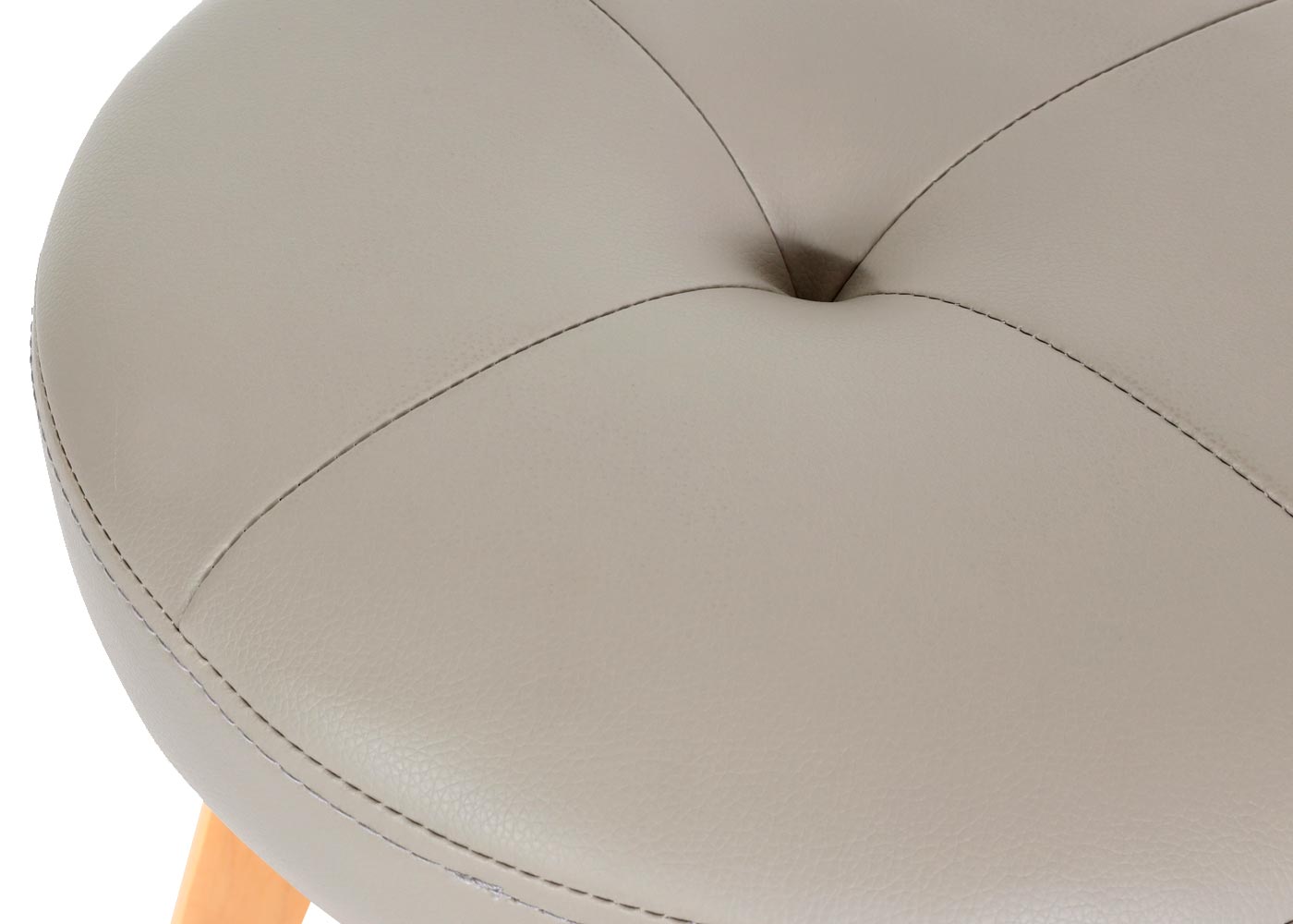 2er-Set Barhocker Boras, Barstuhl Tresenhocker, Holz Kunstleder drehbar ~ taupe, helle Beine
