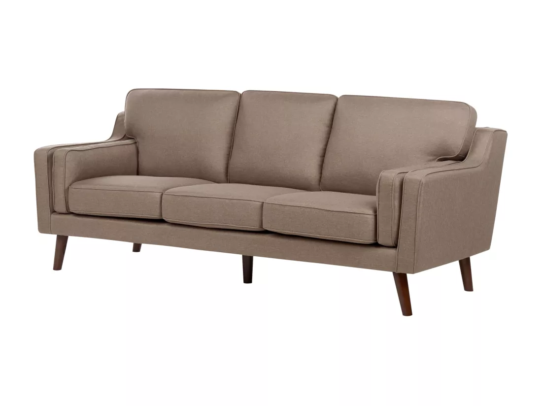 Canapé 3 places en tissu marron clair LOKKA