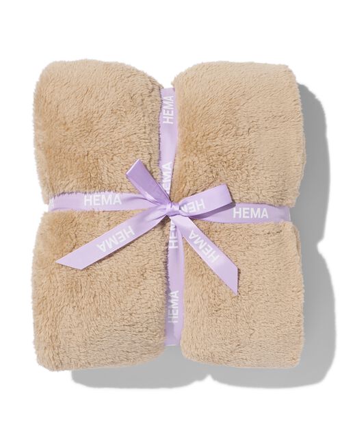 Plaid teddy taupe 130x150