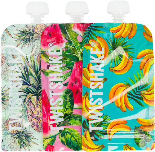 Twistshake Gourdes Réutilisables 220ml Fruit 3 Pièces