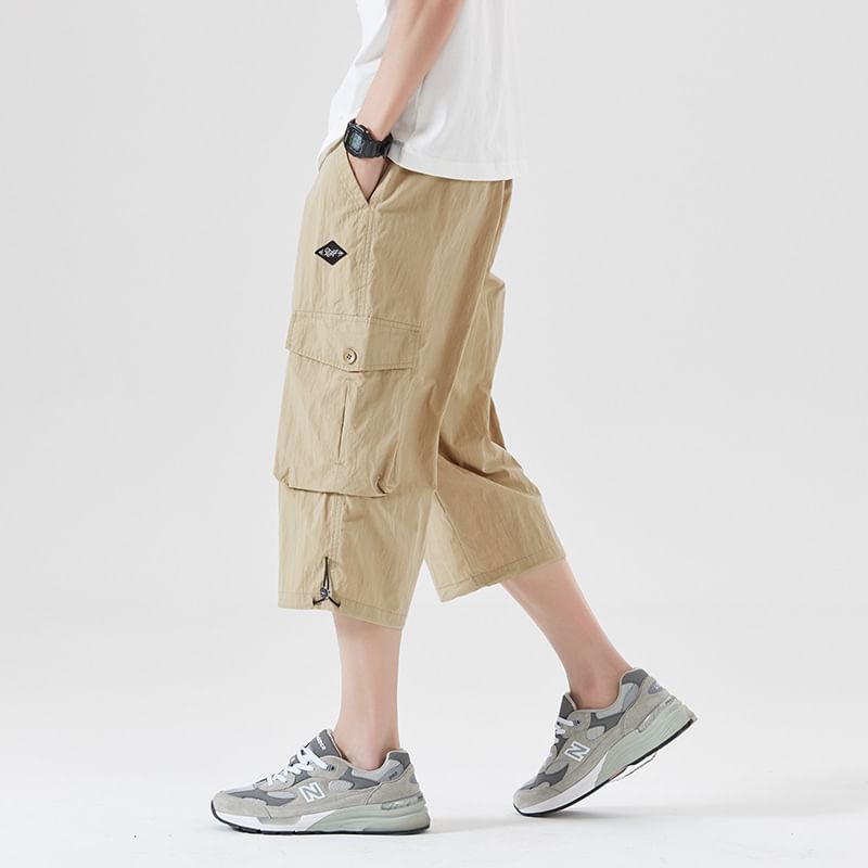 Nataro - Mid Rise Plain Cargo Shorts
