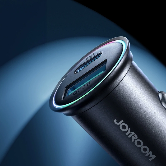 (60W) USB C / USB A Auto KFZ Ladegerät Car Charger Schnellladegerät für Zigarettenanzünder Power Delivery (JR-CCN04) - Schwarz