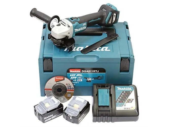 Makita DGA511RTJ - Vinkelkværn - ledningfri - 125 mm - 2x 5ah batteri og lader