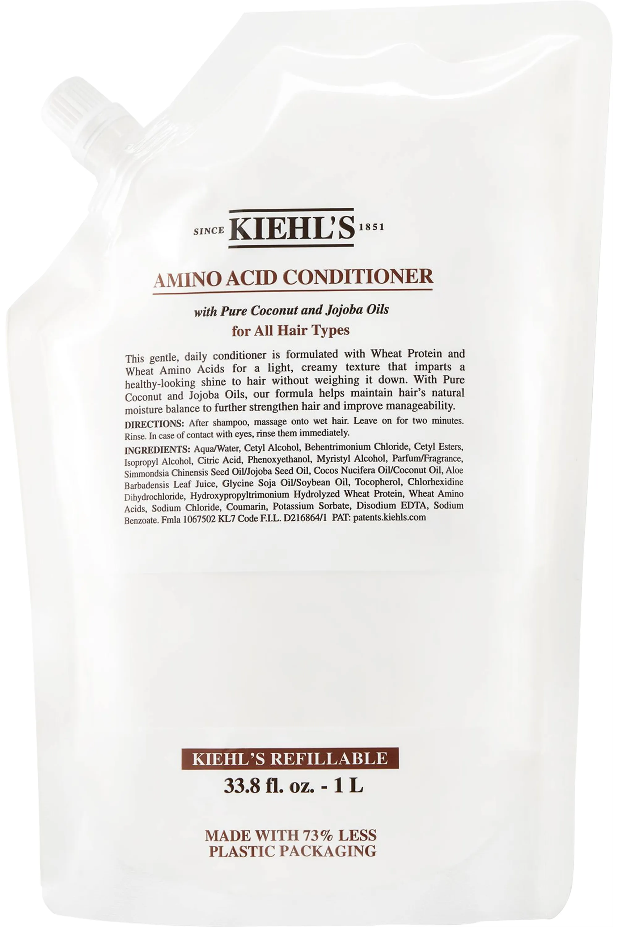 Kiehl's Après-shampooing cheveux normaux Amino Acid Hair Care rechargeable