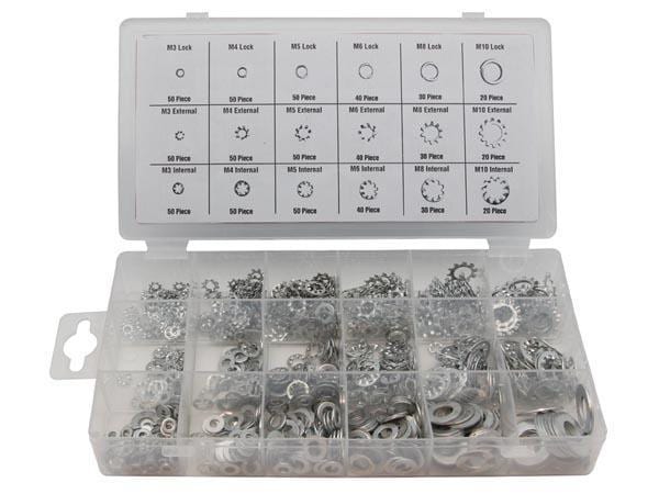 Perel Sicherungsscheiben-Set HAS03 720-teilig Sicherungsscheiben-Set, 720-teilig