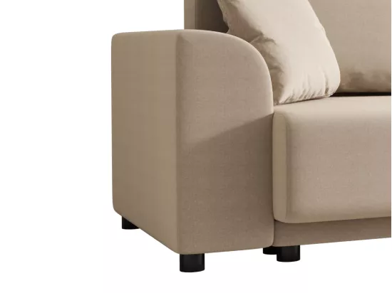 Canapé 3 places convertible en tissu beige NESSARO