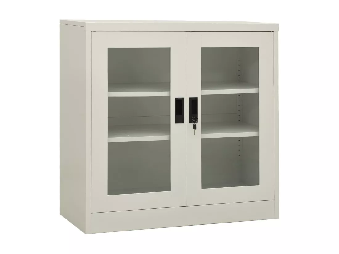Armoire de bureau Gris clair 90x40x90 cm Acier
