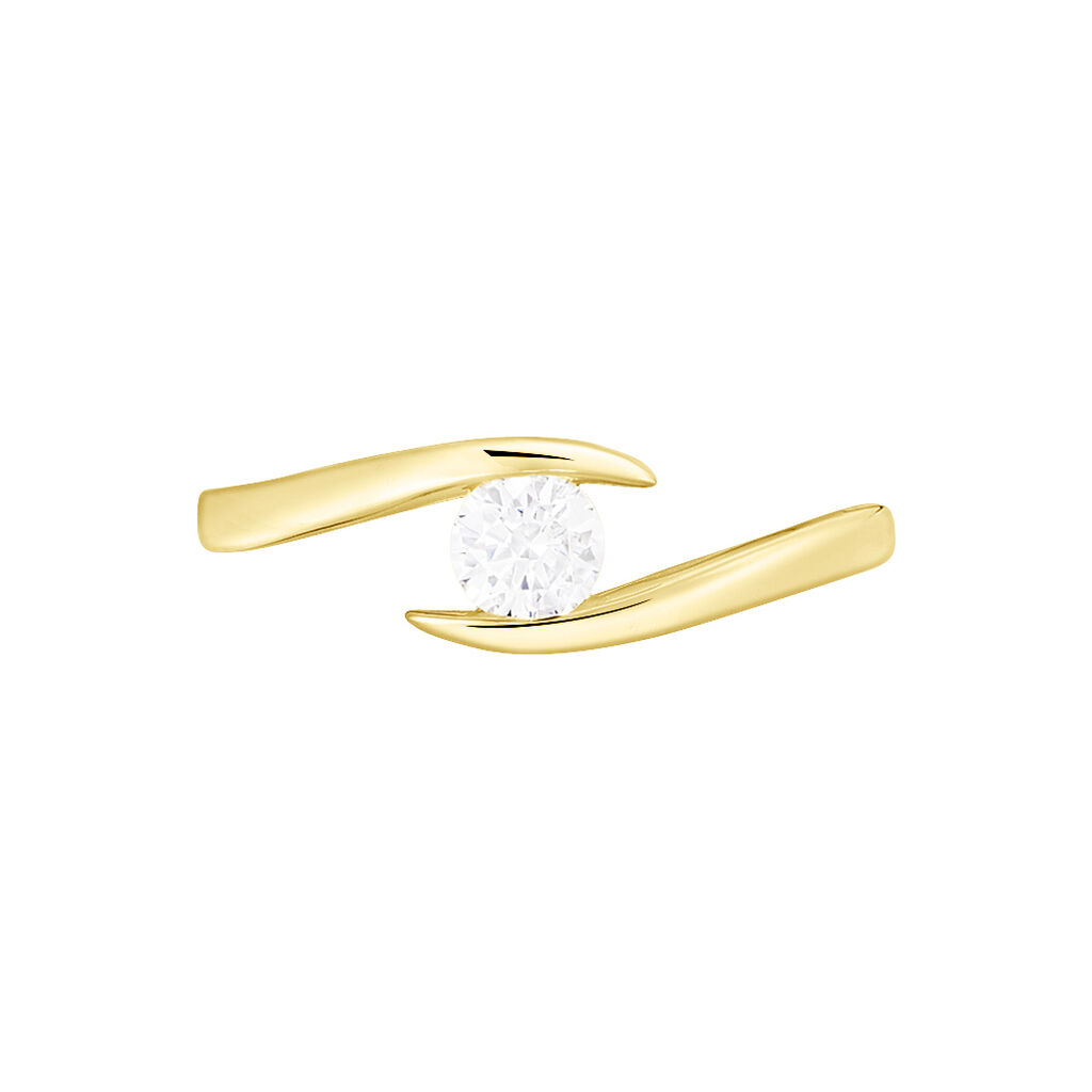 Bague Solitaire Camilia Or Jaune Oxyde De Zirconium