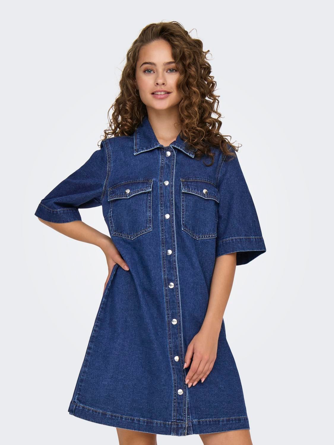 ONLBELLE Kurzes Kleid Dark Blue Denim