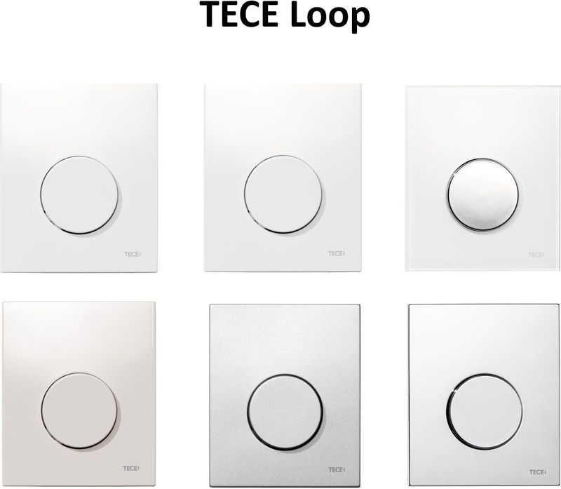 TECE - Loop - Urinoir Inbouw Set - Witte Drukplaat - Achteringang