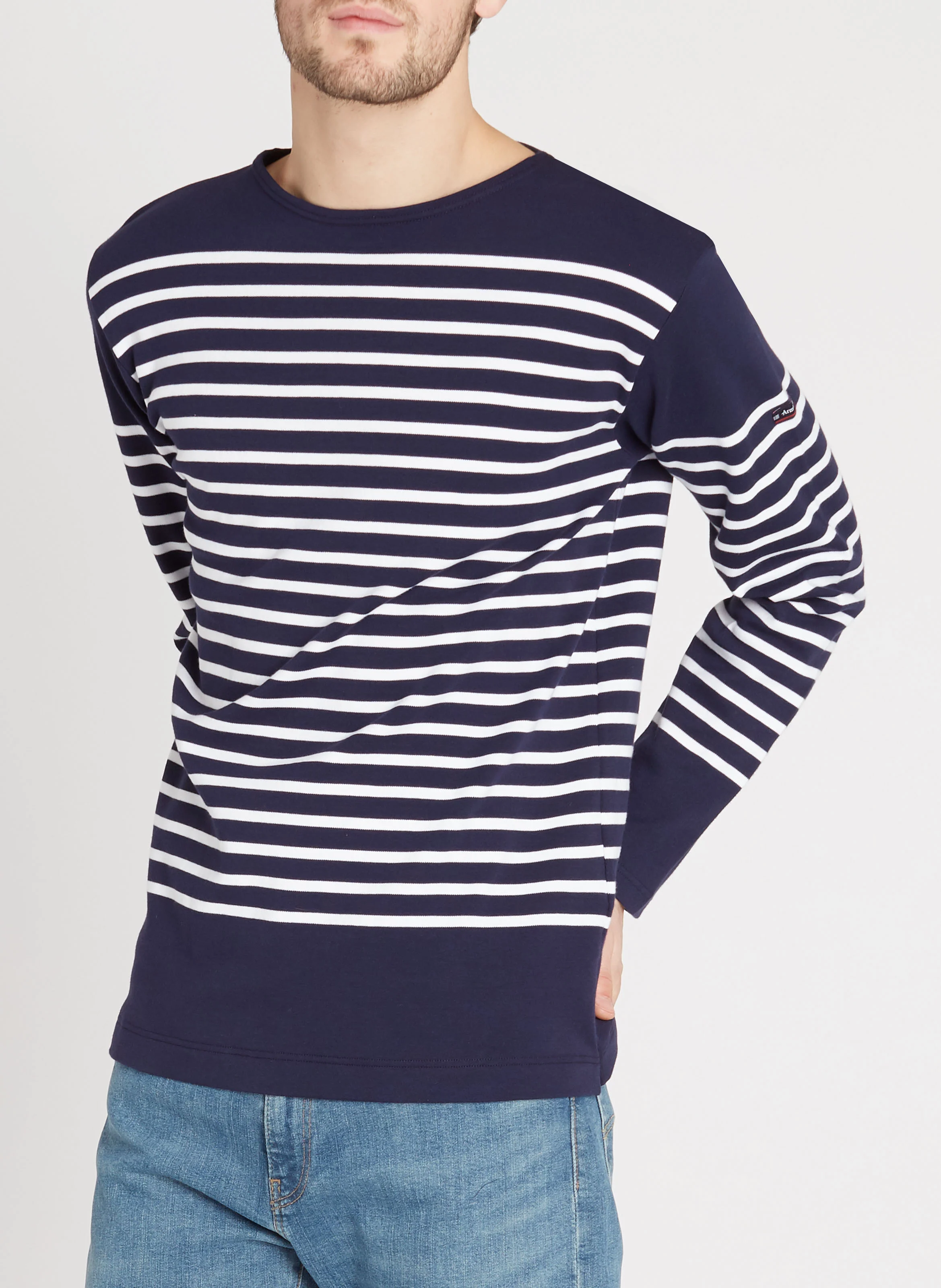Marinière col rond en jersey de coton lourd | Bleu