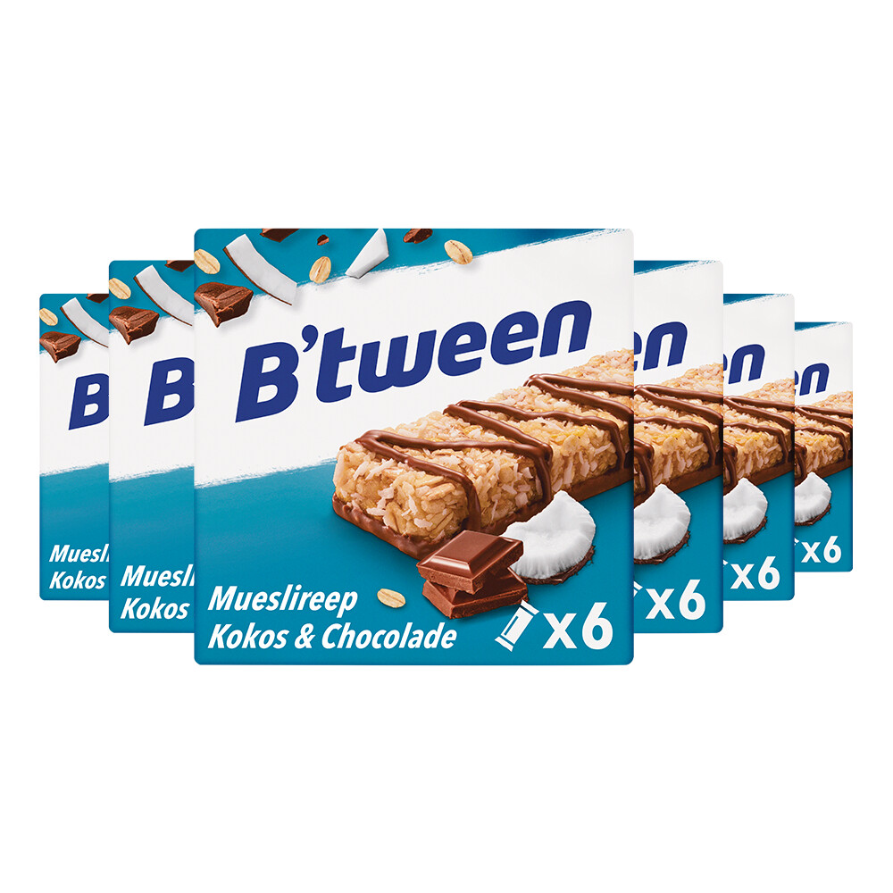 6x Hero B'tween Mueslireep Kokos6x25 gr