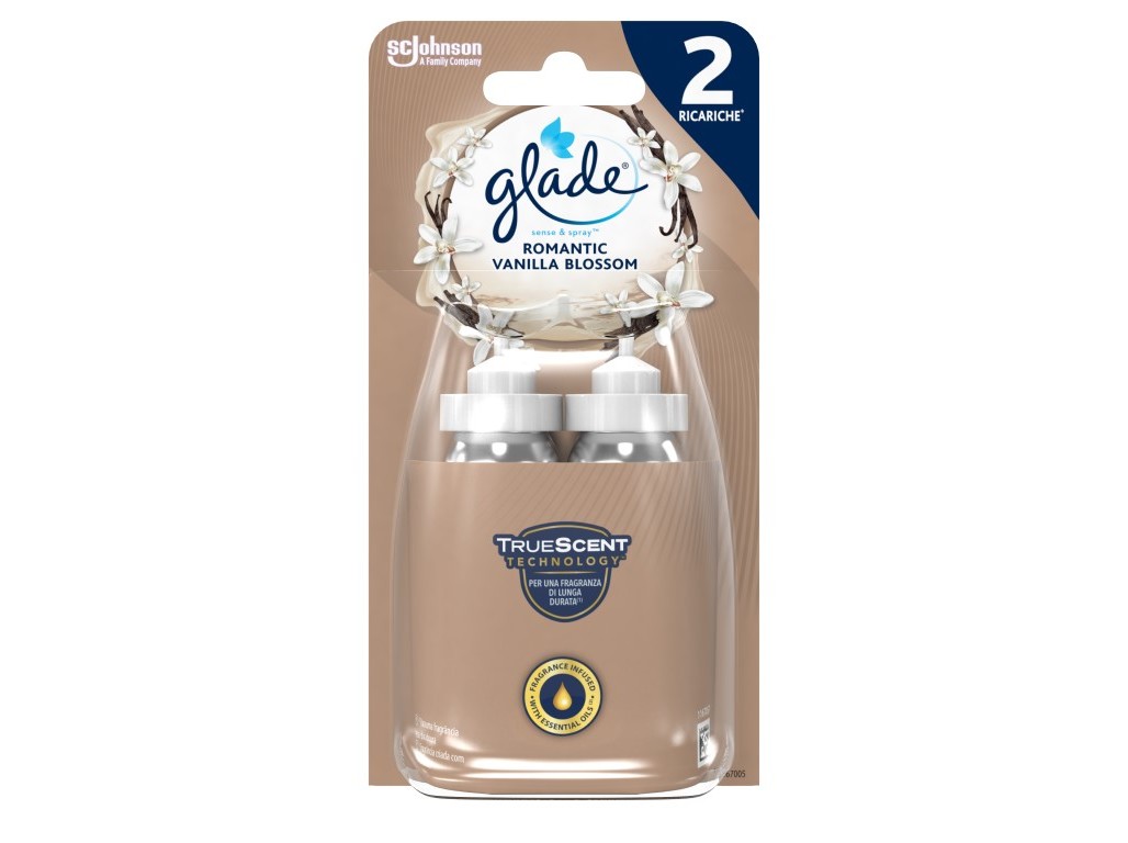 AMBIENTADOR GLADE SENSE & SPRAY RECARGA BAUNILHA PACK 2UN
