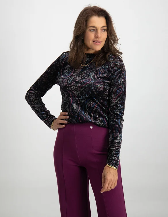 Tramontana T-shirt Velvet paisley print C08-10-401