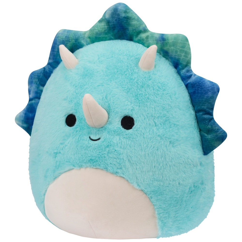 Original Squishmallows Fuzz-a-Mallow 40cm Malik der blaue Triceratops