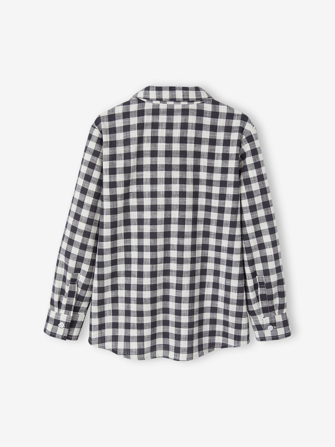 Camisa xadrez azul para meninos