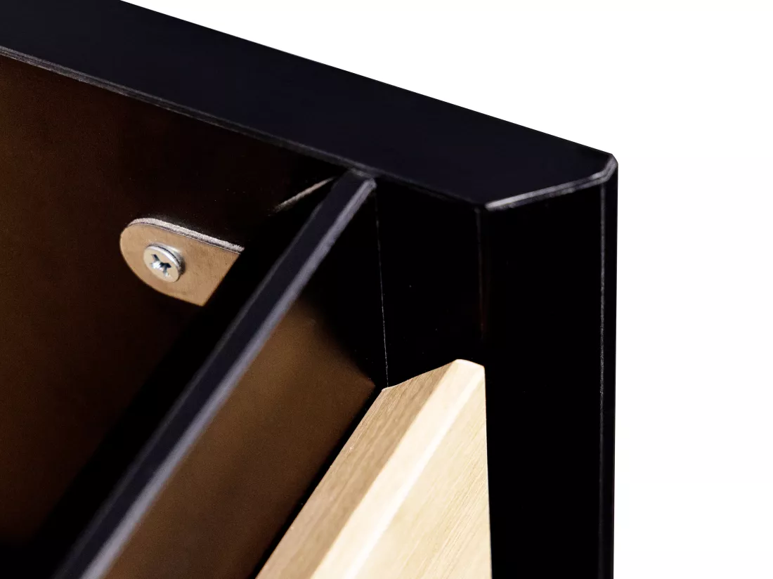Meuble de salle de bain suspendu avec vasque à encastrer - Coloris naturel clair et noir - 80 cm - LANNICK