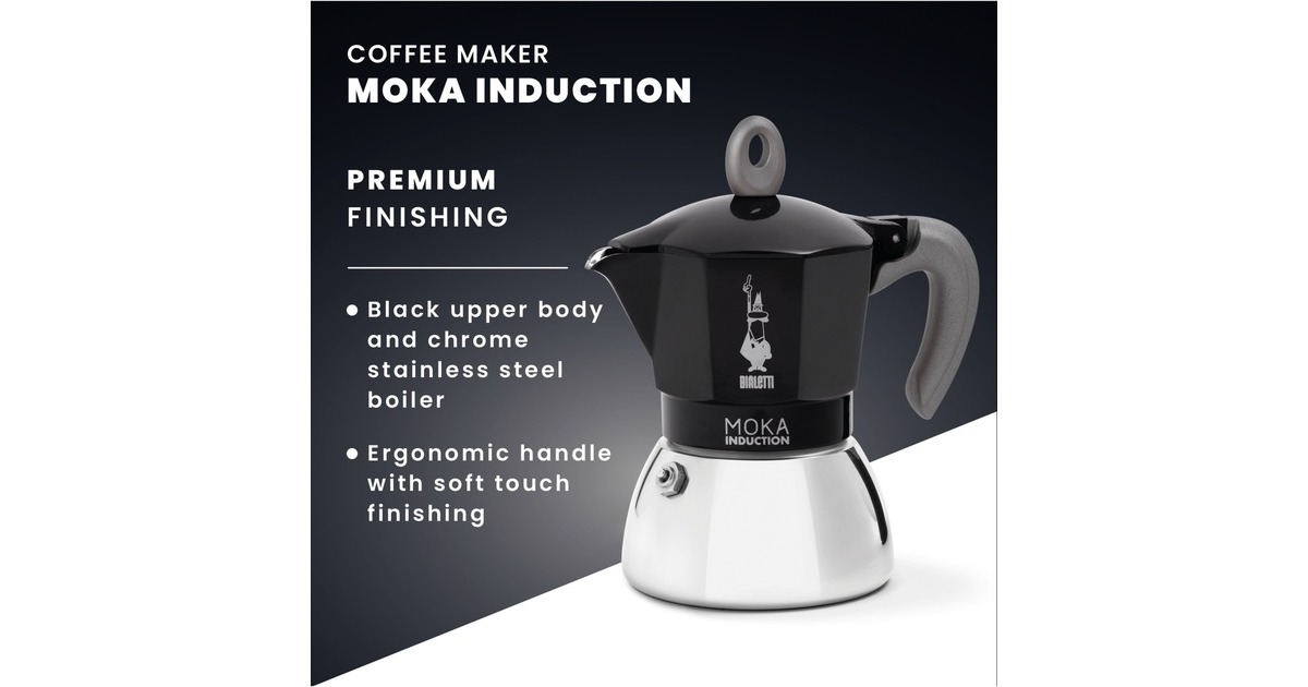 BialettiMoka Induction 6936 espressomachine  (Zwart/zilver, 6-kops)