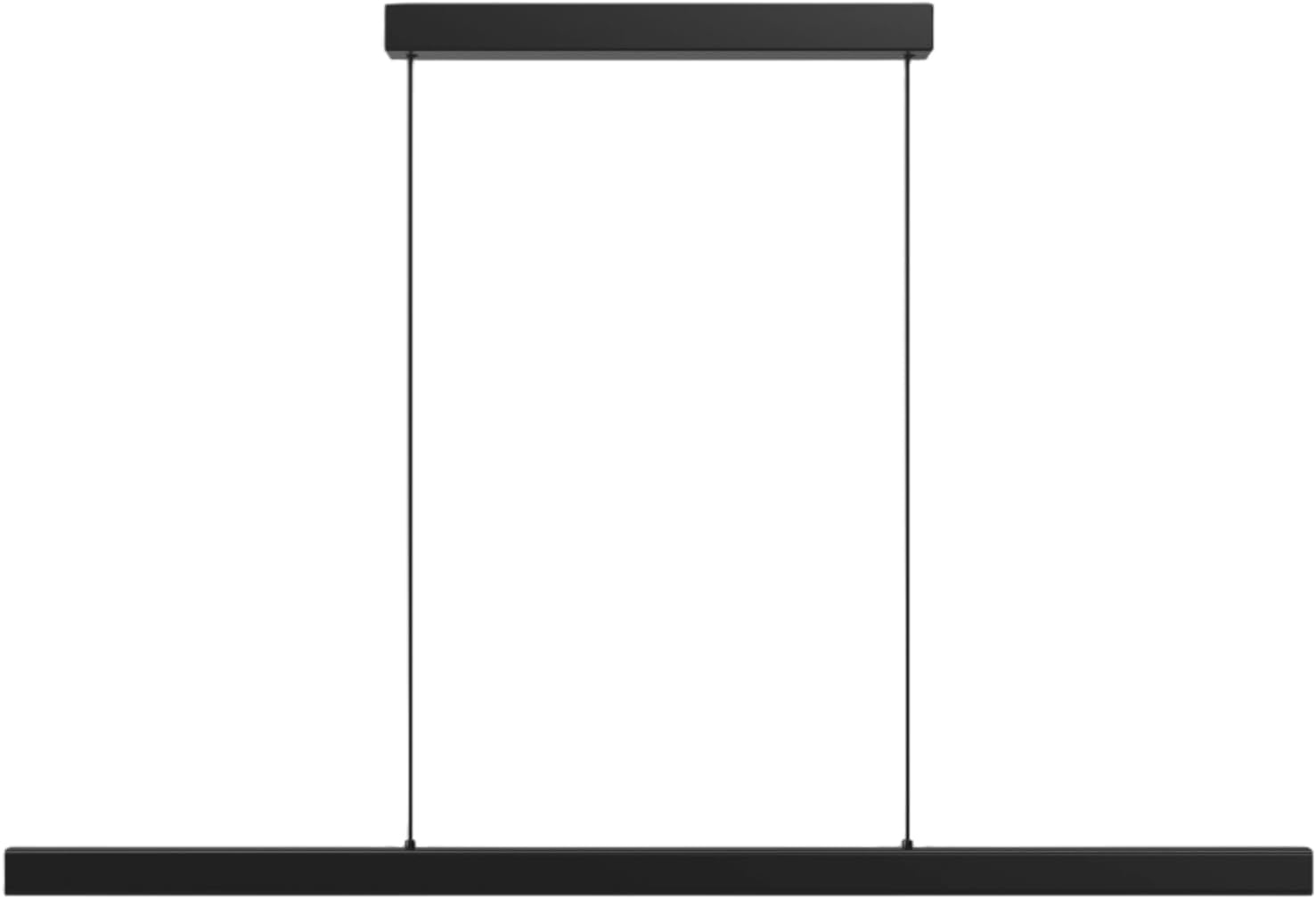 Moderne LED Esstisch Pendelleuchte, 3000K/4000K/6000K 10%–100% Farbtemperatur Linear Lampe Hängend, Dimmbar mit Fernbedienung Hängelampe für Küche, Wohnzimmer, Esszimmer, Schlafzimmer- Schwarz 120CM