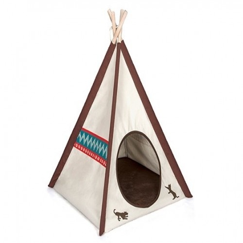 Tenda de lona branca para animais de estimação.