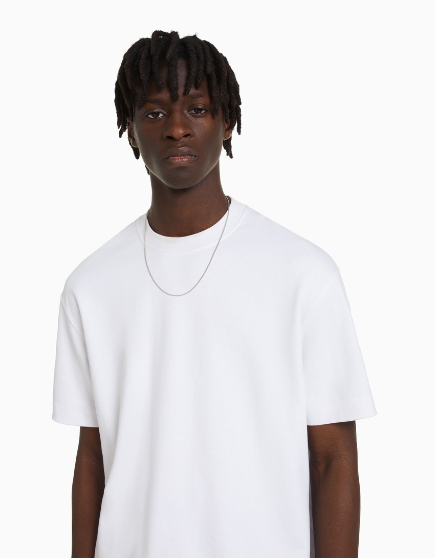 Camiseta de malha interlock de manga curta