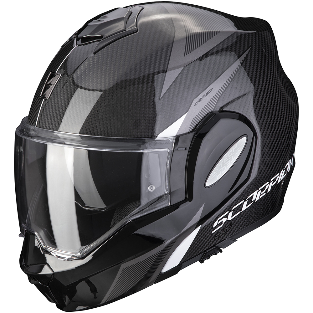 Scorpion - Casque Exo-Tech Evo Carbon Top Noir / Blanc