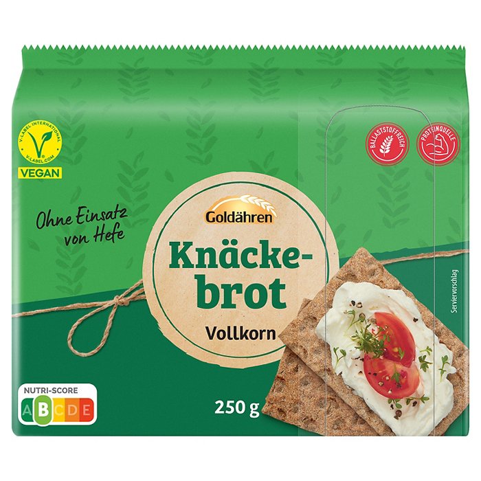 GOLDÄHREN Knäckebrot 250 g, Vollkorn