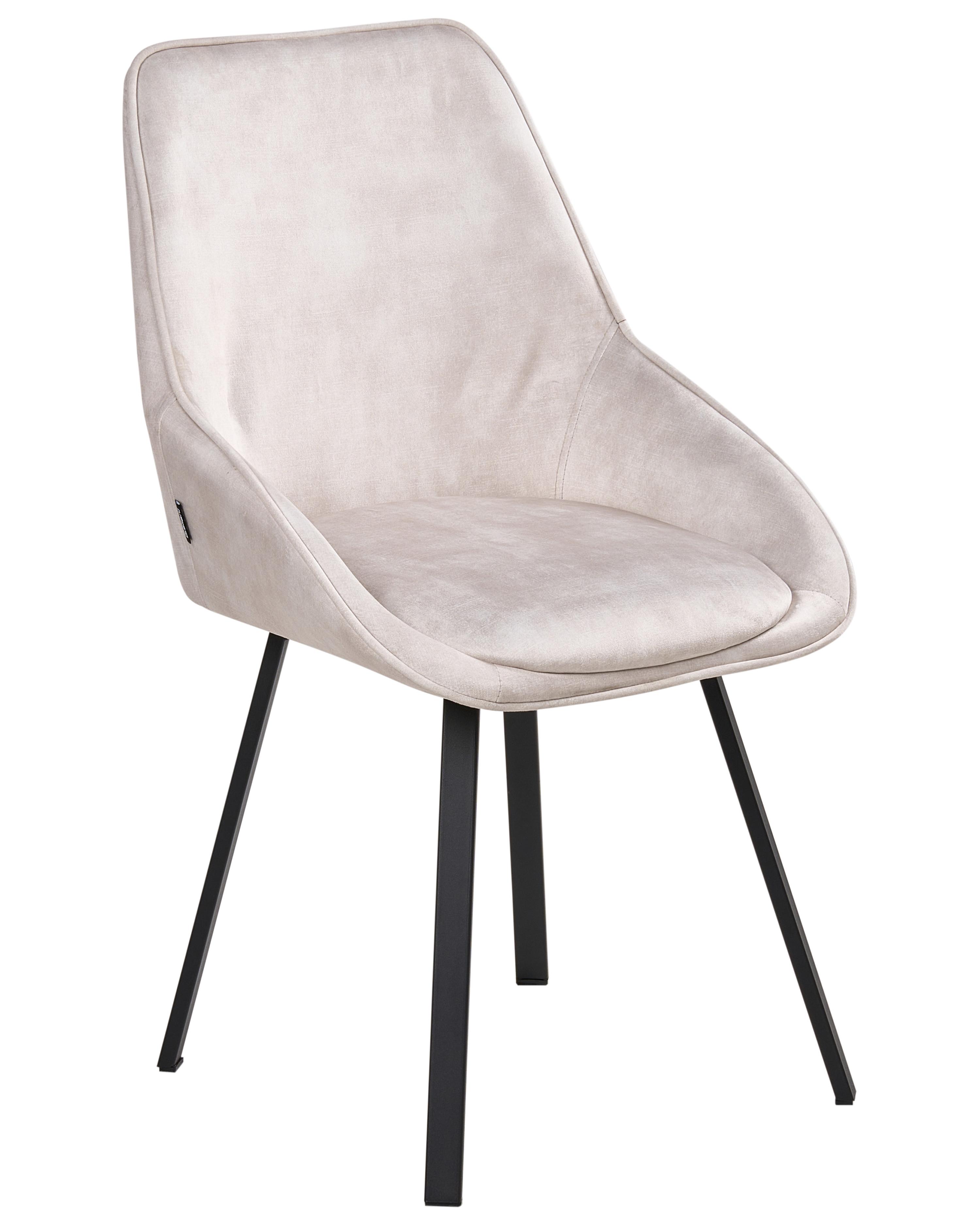 Set van 2 eetkamerstoelen draaibaar TERLTON Fluweel Lichtbeige