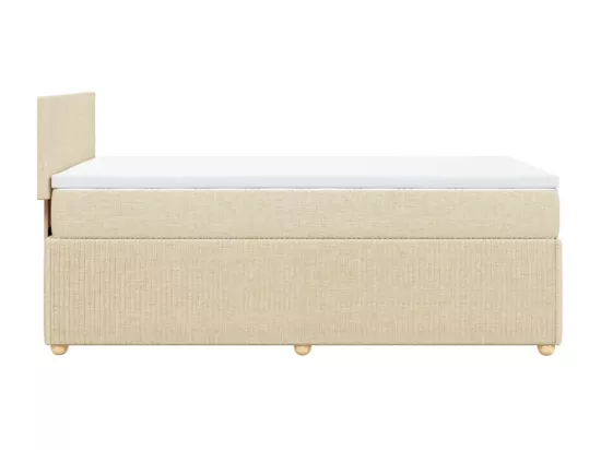 Sommier à lattes de lit et matelas Crème 90x190 cm Tissu