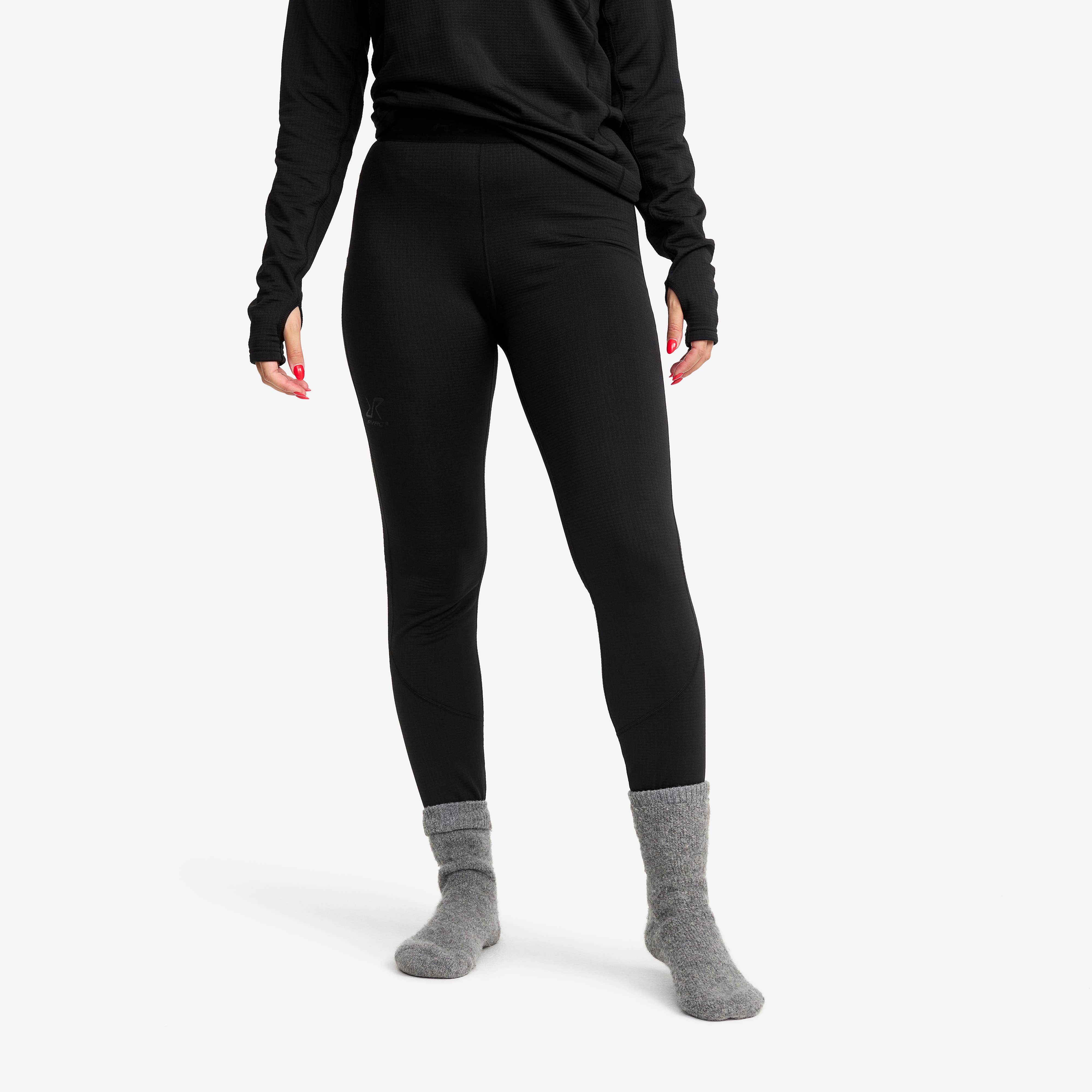 Waffle Baselayer Pants Dame Black