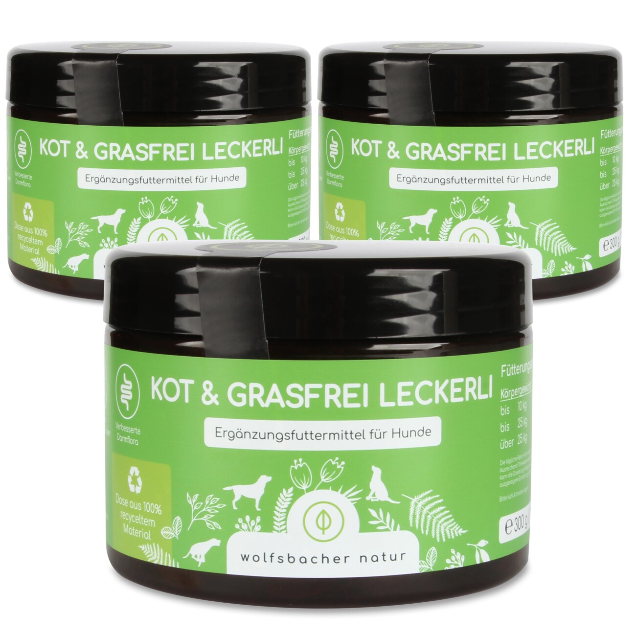 Wolfsbacher Natur Kot & Grasfrei Leckerli 3x